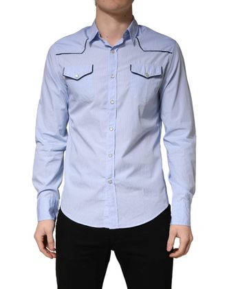 Aglini Slim Fit Colla Long Sleeve Casual Mens Shirt (Pre-Owned)