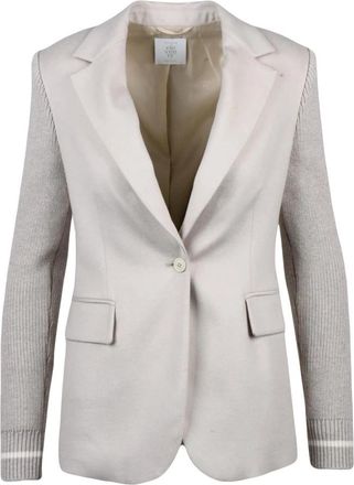 Eleventy Giacca Sfiancata - Dames - Blazers - Beige - XS - Leer - Jassen