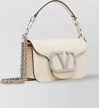 Valentino Garavani small leather shoulder bag with swarovski crystal