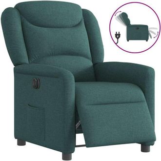 vidaXL Vidaxl - Sill&oacute;n Reclinable El&eacute;ctrico Tela Verde Oscuro