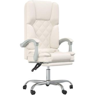 vidaXL Poltrona da Ufficio Massaggiante Reclinabile Crema Similpelle vidaXL