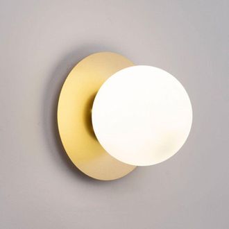 OEM L&aacute;mpara De Pared Moderna Dorada, Aplique De Hierro Estilo Mediados De Siglo Con Globo De Cristal Blanco, Casquillo E27, Para Dormitorio, Decoraci&oacute;n El