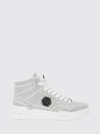 Philipp Plein Sneakers alte Hexagon in pelle con applicazione di cristalli