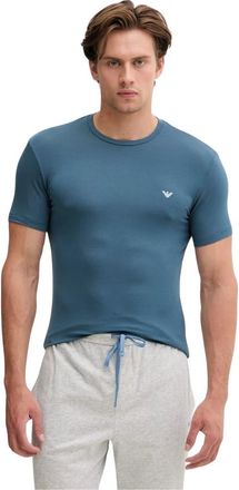 Emporio Armani ASV Fitted Loungewear T-Shirt - Heren - Tops - Blauw - Maat: XL Viscose