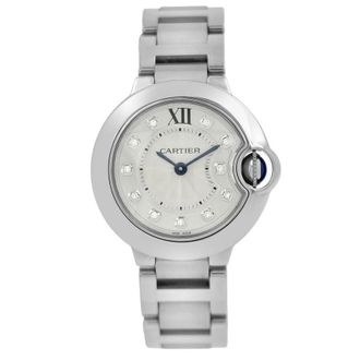 Cartier Pre-owned Cartier Ballon Bleu De Cartier Diamond Silver Dial Ladies Watch WE902073