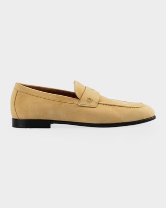 Ferragamo Men & apos;s Tiberio Suede Penny Loafers