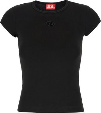 Diesel T-Angie T-Shirt - Dames - T-shirts - Zwart - L - Katoen - Tops