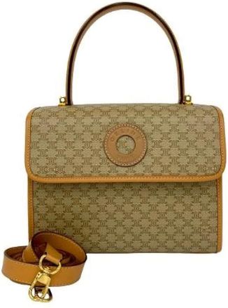 Celine Pre-owned Handbags, female, Beige, Size: ONE SIZE Pre-owned Vintage Leather Handbag