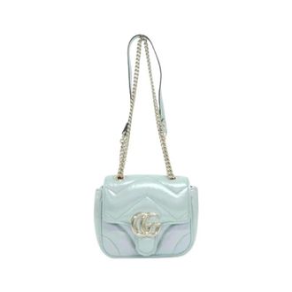 Gucci Pre-owned GG Marmont Schoudertas - Dames - Pre-owned - Groen - Maat: ONE Size Leer
