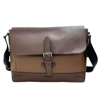 Coach Pre-owned Cross Body Bags, male, Brown, Size: ONE SIZE Pre-owned Hudson Messenger Leather Shoulder Bag