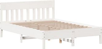 vidaXL Bed Frame without Mattress White 120x190 cm Small Double Solid Wood Pine Vidaxl