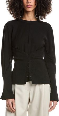 3.1 Phillip Lim Wool Knit Crepe Combo Corset Top