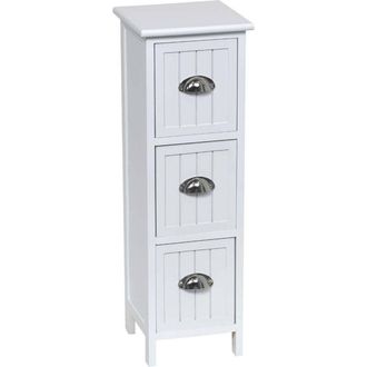 Tendance Paulownia Mdf 3 Cajones Con Tirador - Blanco Tendance
