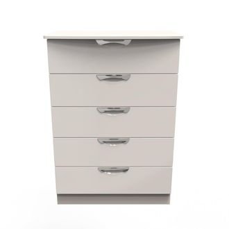 Welcome Furniture Cairo Ready Assembled Chest of Drawers with 5 Drawers - Kashmir Gloss & Kashmir - Welcome Furniture | TJ Hughes