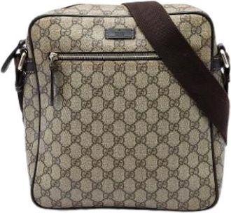 Gucci Pre-owned Vintage Canvas Crossbody Bag - unisex - Pre-owned - Beige - Maat: ONE Size Leer
