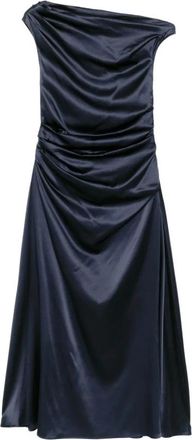 Staud Gedrapeerde Zijden Jurk - Dames - Casual kleedjes - Blauw - XS - Kleedjes