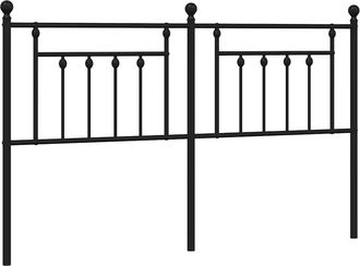 vidaXL Cabecero De Metal Negro 180 Cm Vidaxl