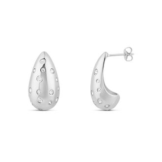SHYMI Inlay Tear Drop Earrings - 14K Gold Filled, Rhodium Plated, Cubic Zirconia Detailing, Day to Night