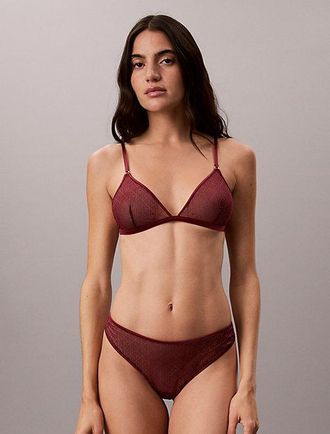 Calvin Klein Sujetador De Tri&aacute;ngulo Sin Forro Minimalist Emblem Mesh