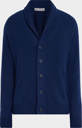 Neiman Marcus Men & apos;s Cashmere Jersey Knit Shawl-Collar Cardigan