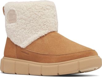 Sorel Explorer III Joan Waterproof Slip-On Cozy Boot in Tawny Buff/Sea Salt at Nordstrom, Size 9