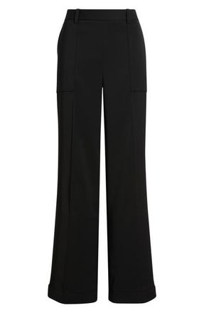 Elie Tahari The Adrianna Flare Pants in Noir at Nordstrom, Size 14