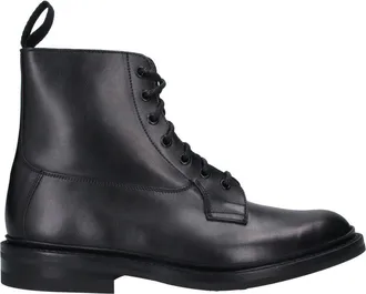 Trickers Burford Black Round Toe Lace-Up Leather Boots