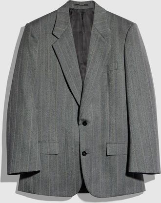 Gucci Pinstripe Wool Jacket, Black