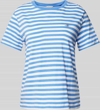GANT T-Shirt mit Label-Stitching in Hellblau, Größe L