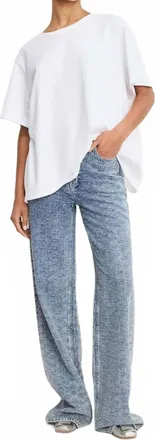 Good American Good Skate Wide Crystal Jeans In Indigo