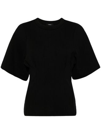 GOEN.J ruched-detailing cotton T-shirt - Black