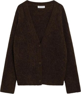 Frankie Shop Elland Oversized Alpaca Cardigan - Dames - Vesten - Bruin - L - Truien & Vesten