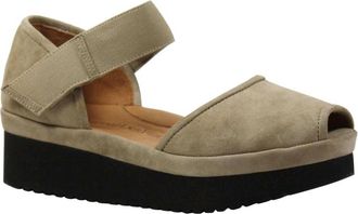 L'Amour Des Pieds Womens Amadour Platform Sandal In Taupe Suede