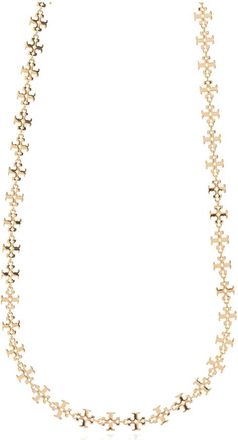 Tory Burch Messing ketting met logo - Dames - Kettingen - Geel - ONE Size - Accessoires