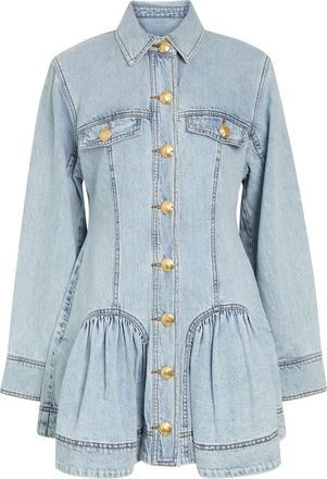Aje Aje Noa Gathered Denim Mini Dress - Blue - 12 (UK12 / M)
