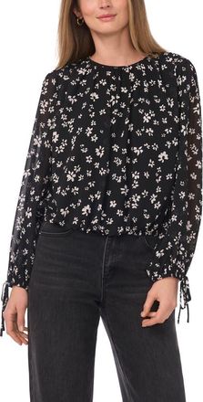 Parker Long Sleeve Floral Top in Rich Black at Nordstrom Rack, Size Xx-Large