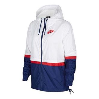 Nike (WMNS) Nike Color Matching Hooded Sports Jacket White CZ1918-106