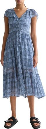 Scotch & Soda Print Chiffon Midi Dress in Horseshoes Infinity at Nordstrom, Size 10 Us