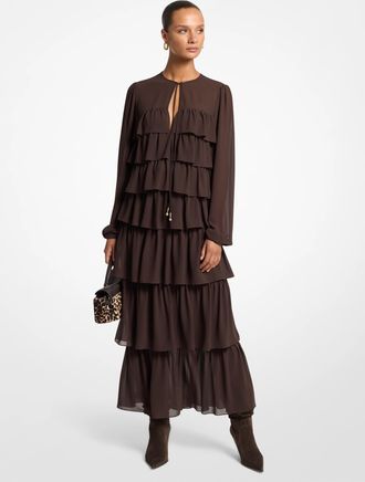 Michael Kors Ruffled Georgette Maxi Dress