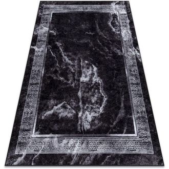 RugsX Rugsx - Alfombra Lavable Miro 51278.810 M&aacute;rmol, Griego Antideslizante - Negro / Blanco Black 160x220 Cm