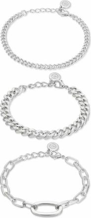 Ettika Set of 3 Chain Link Bracelets in Silver at Nordstrom