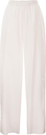 Fabiana Filippi top van katoenpopeline met details van eco-messing