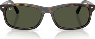 Ray-Ban 57mm Rectangular Sunglasses in Havana /Green at Nordstrom