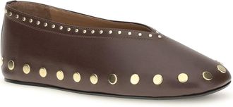 Ganni Womens Jenny Ballerinas Chicory Coffee Flat Shoes