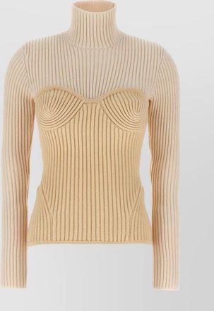 Jean Paul Gaultier ribbed turtleneck sweater bustier detail