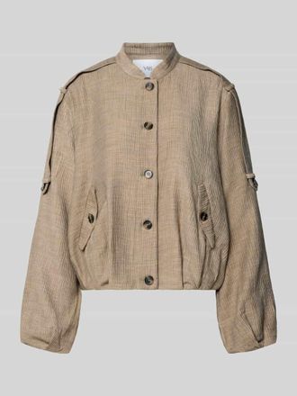 Vero Moda Jacke aus Viskose-Mix mit Stehkragen Modell RINA in Taupe, Gr&ouml;&szlig;e 34