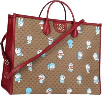 Gucci Pre-owned Tote Bags, female, Brown, Size: ONE SIZE Pre-owned Micro Small GG Canvas Tote