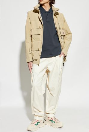 Moncler Polo With Logo, Mens, Grey