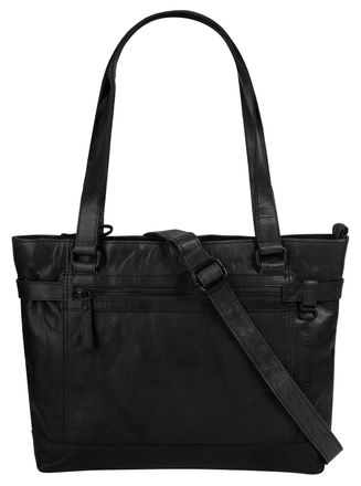 Spikes & Sparrow Shopper SPIKES & SPARROW, Damen, Gr. B/H/T: 37cm x 27cm x 8cm onesize, schwarz, Leder, vintage, Taschen Shopper, echt Leder