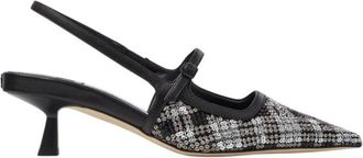 Jimmy Choo London Didi 45 Beaded Tartan Slingback Pumps, Brand Size 36.5 ( US Size 6.5 )